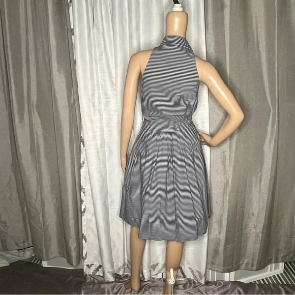 Michael Kors Blue and White Sleeveless Halter Sundress - Picture 3 of 8